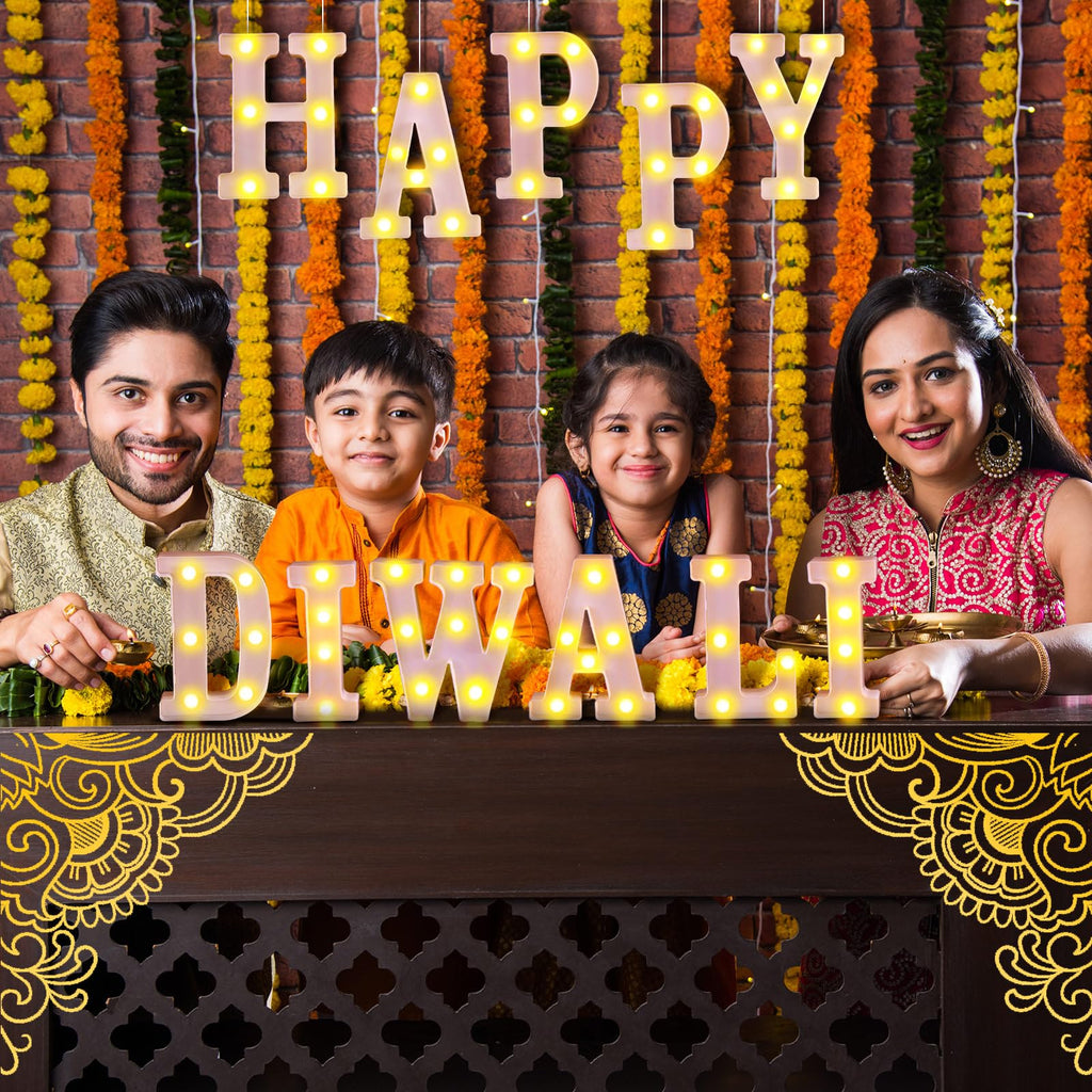 11 Pcs Happy Kwanzaa Large LED Letter Sign LED Lights Battery Powered Table Decorations for Party Favor Light Centerpiece Tabletop Decoration