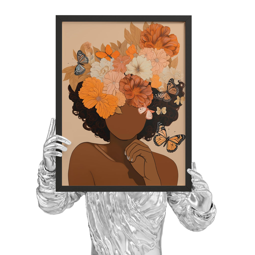 EXCOOL CLUB Black Girl Wall Art - 12x16 Boho Black Women Wall Art Decor, Black Woman Art Prints, Black Girls Paintings Posters, African American Pictures for Home Bedroom Decorations (UNFRAMED)