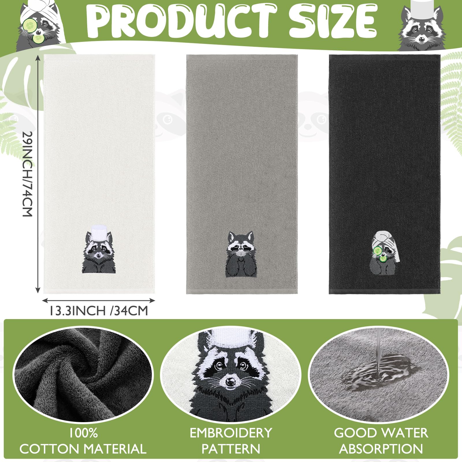 3 Pcs African Woman Hand Towels Black Girl African American Bathroom Home Decor Boho Decorative Farmhouse 100% Cotton Embroidered Towels for Bathroom Kitchen 13. 3 x 29. 5''