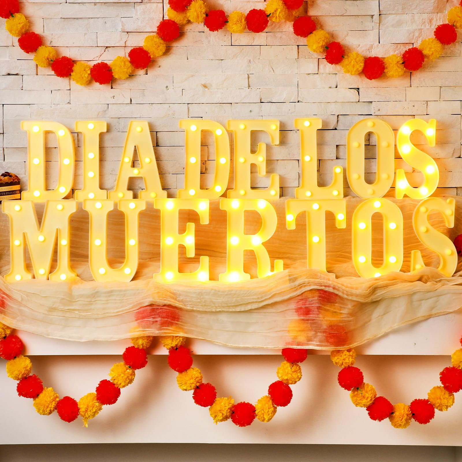 11 Pcs Happy Kwanzaa Large LED Letter Sign LED Lights Battery Powered Table Decorations for Party Favor Light Centerpiece Tabletop Decoration