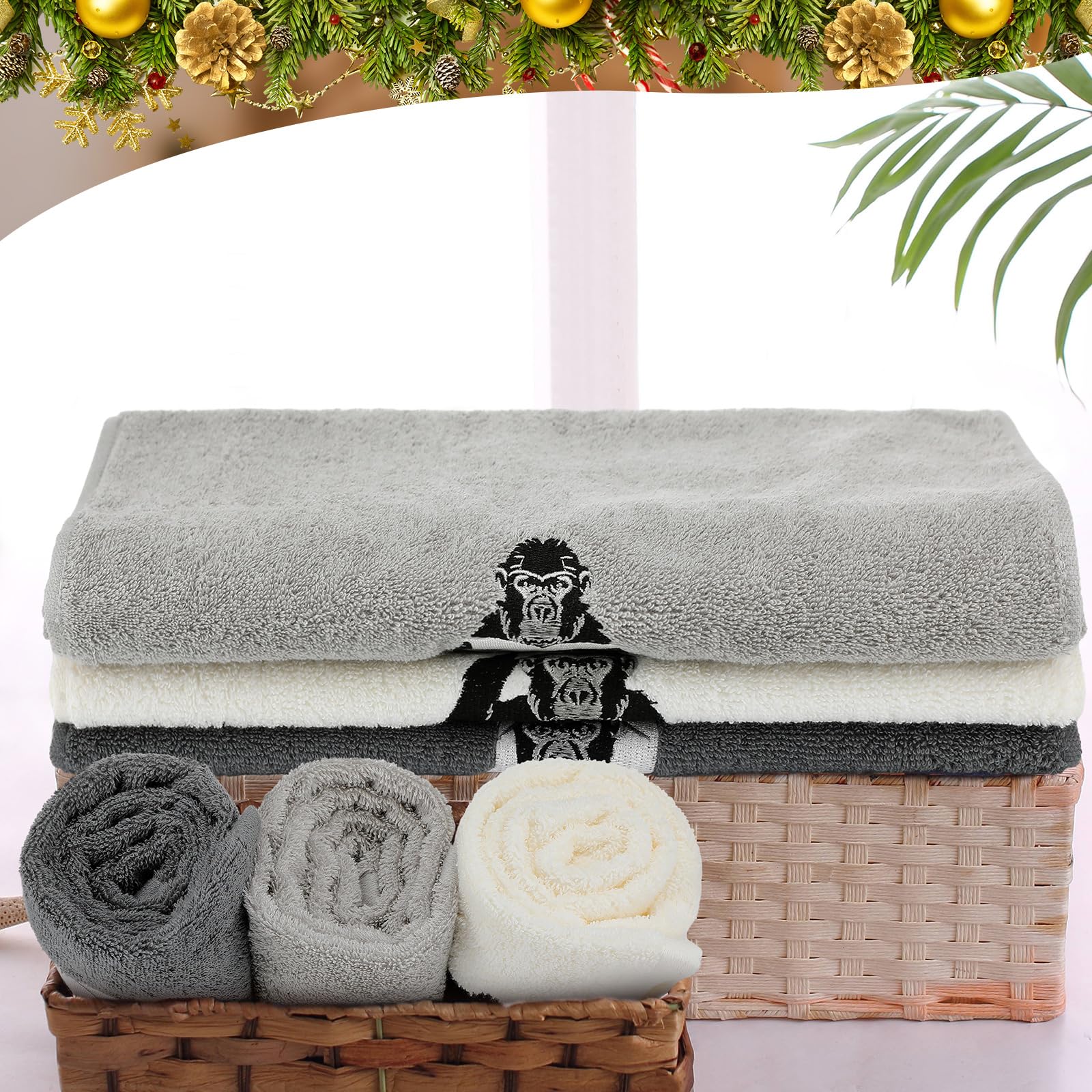 3 Pcs African Woman Hand Towels Black Girl African American Bathroom Home Decor Boho Decorative Farmhouse 100% Cotton Embroidered Towels for Bathroom Kitchen 13. 3 x 29. 5''