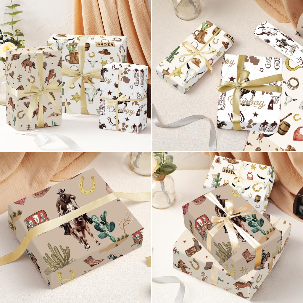 CRASHOT Christmas Wrapping Paper - 12 Sheet Black Girl Gift Wrapping Paper, Xmas Tree Santa Design for Party Birthday Holiday (Not Roll, 19.7 x 27.6 Inch)