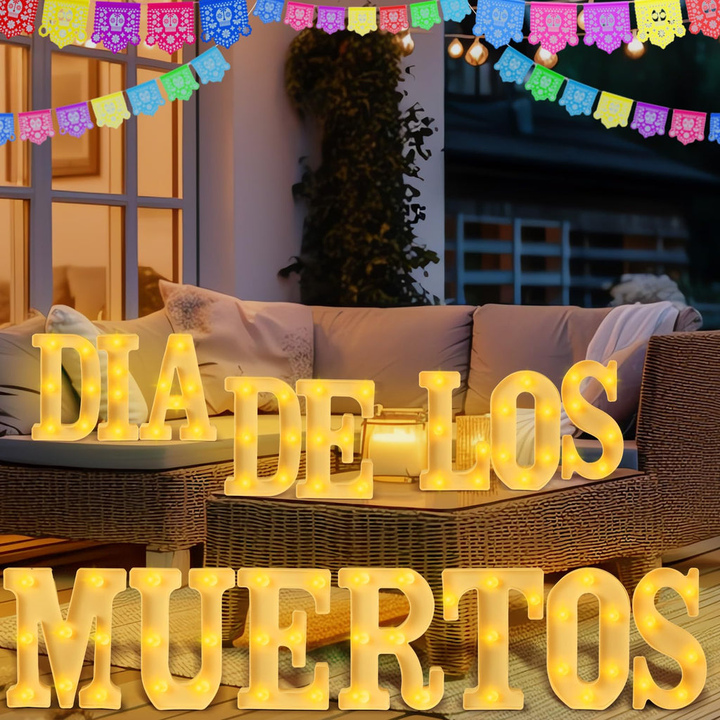 11 Pcs Happy Kwanzaa Large LED Letter Sign LED Lights Battery Powered Table Decorations for Party Favor Light Centerpiece Tabletop Decoration