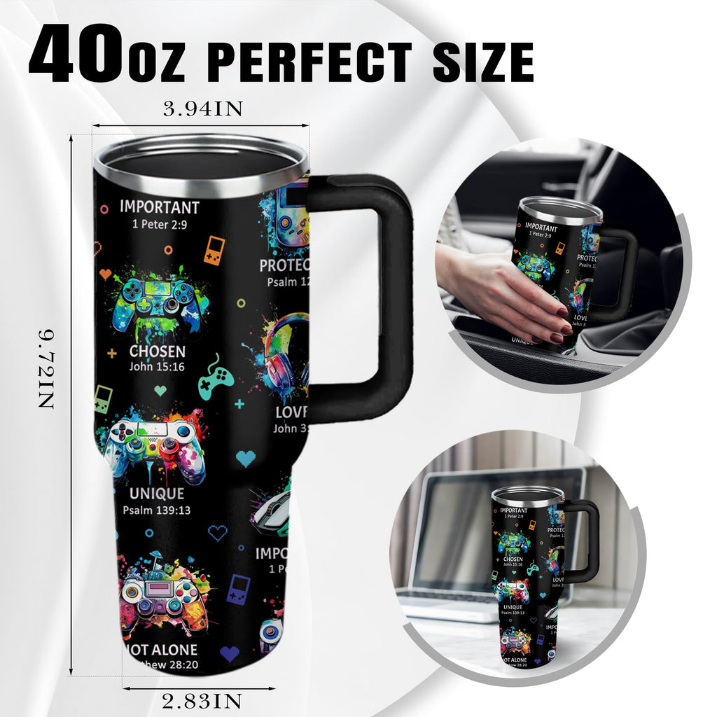 Christian Gifts for Women, 40 oz I Can Do All Things Christ Tumbler With Handle, Inspirational Religious Birthday Gifts for Faith Cup, Christian Jesus God Bible Verse Pastor Prayer Gift for Christmas