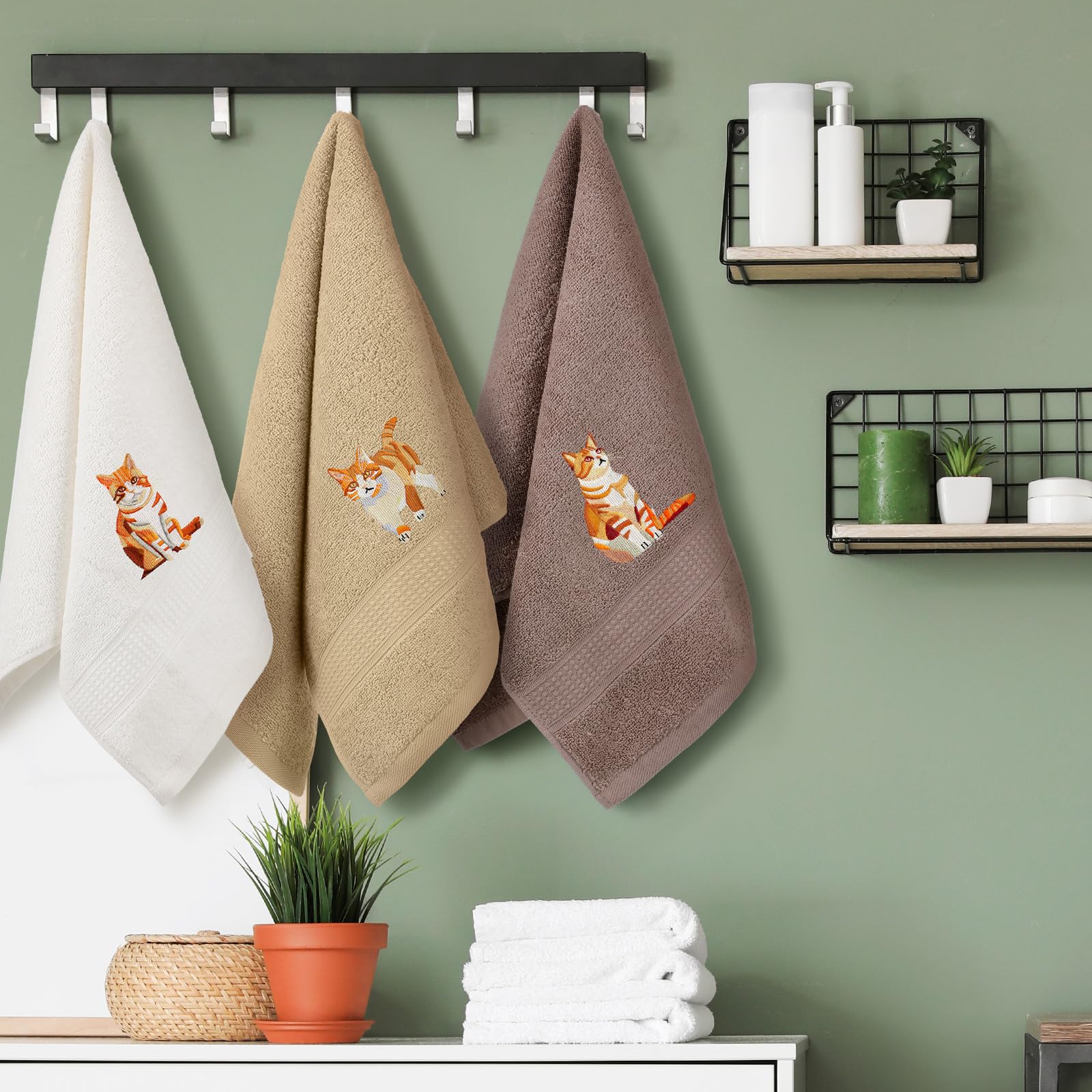 3 Pcs African Woman Hand Towels Black Girl African American Bathroom Home Decor Boho Decorative Farmhouse 100% Cotton Embroidered Towels for Bathroom Kitchen 13. 3 x 29. 5''