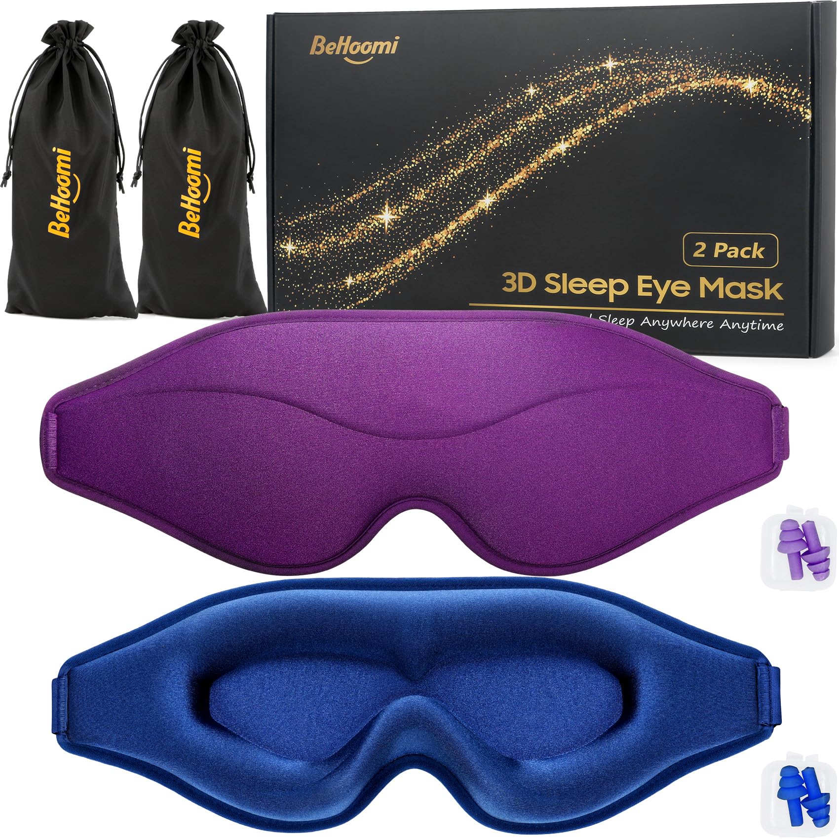 Sleep Mask, Premium Eye Mask for Sleeping, Total Blackout, Super Soft Comfort, Adjustable Fit, Upgraded 3D Ergonomic Designed Sleeping Mask for Home, Office, Travel, Meditation, Yoga, Pink