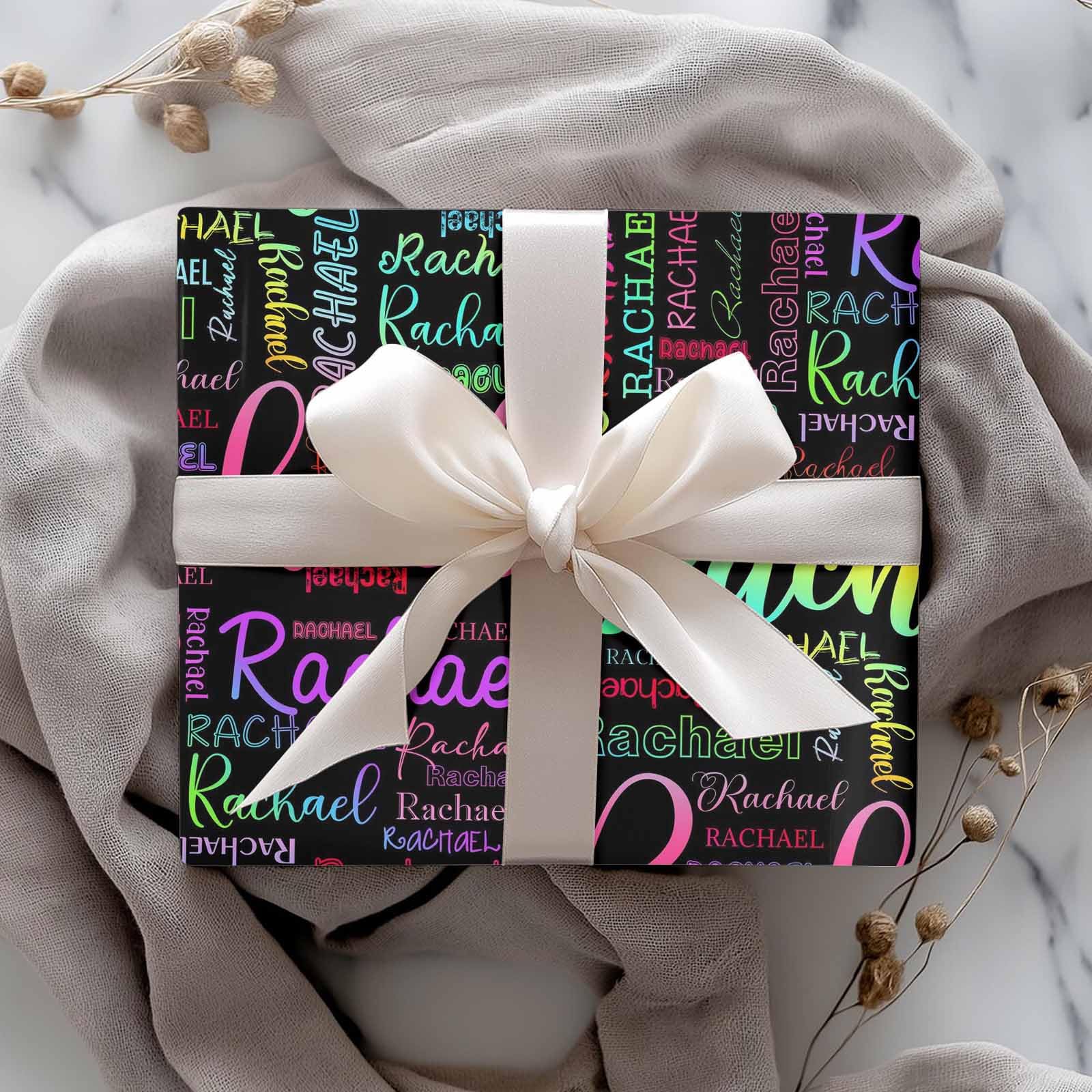 InterestPrint Custom Photo Wrapping Paper Merry Christmas with Christmas hat Wrapping Paper Custom Name Gift Wrap Roll Perfect for Birthdays 58"x 23"