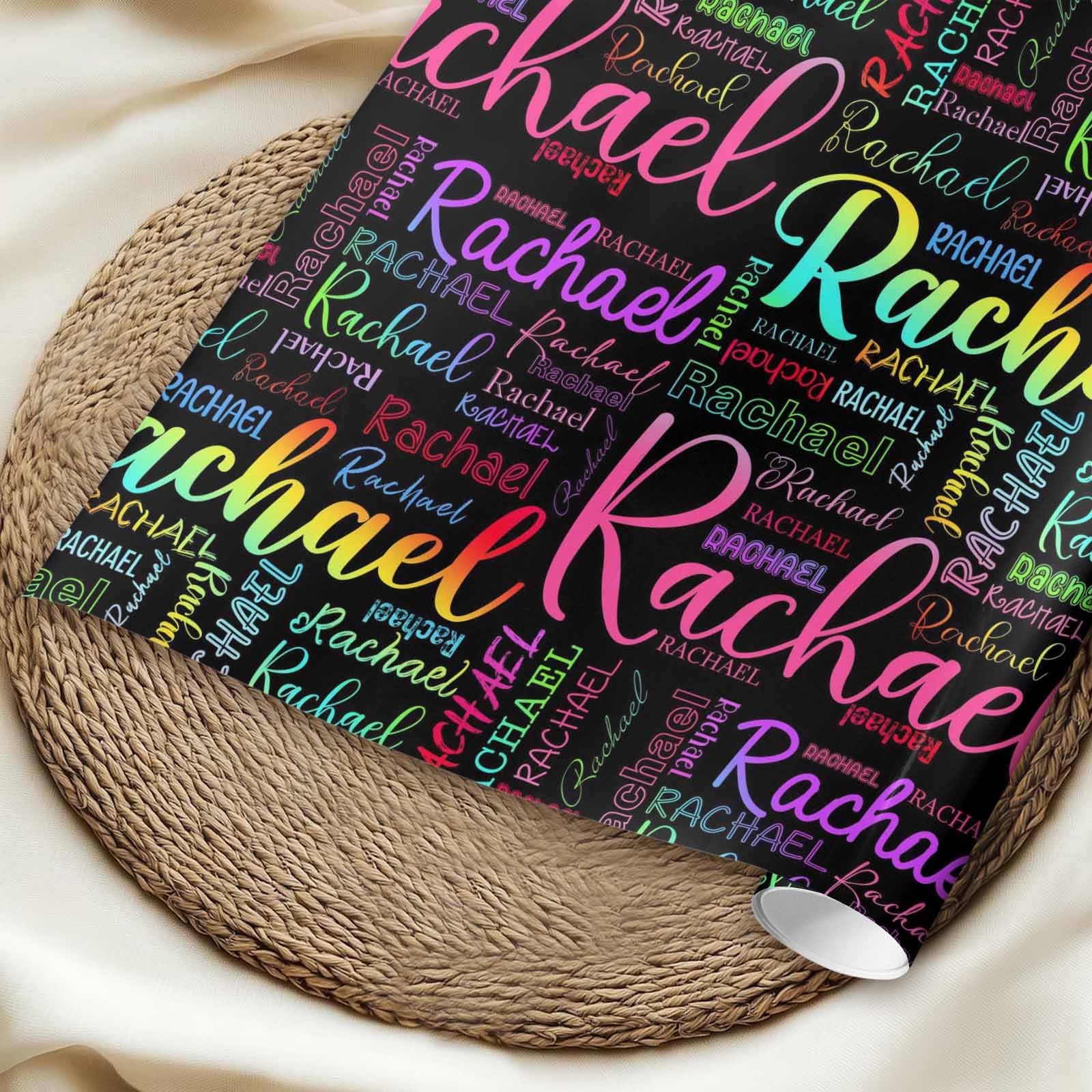 InterestPrint Custom Photo Wrapping Paper Merry Christmas with Christmas hat Wrapping Paper Custom Name Gift Wrap Roll Perfect for Birthdays 58"x 23"