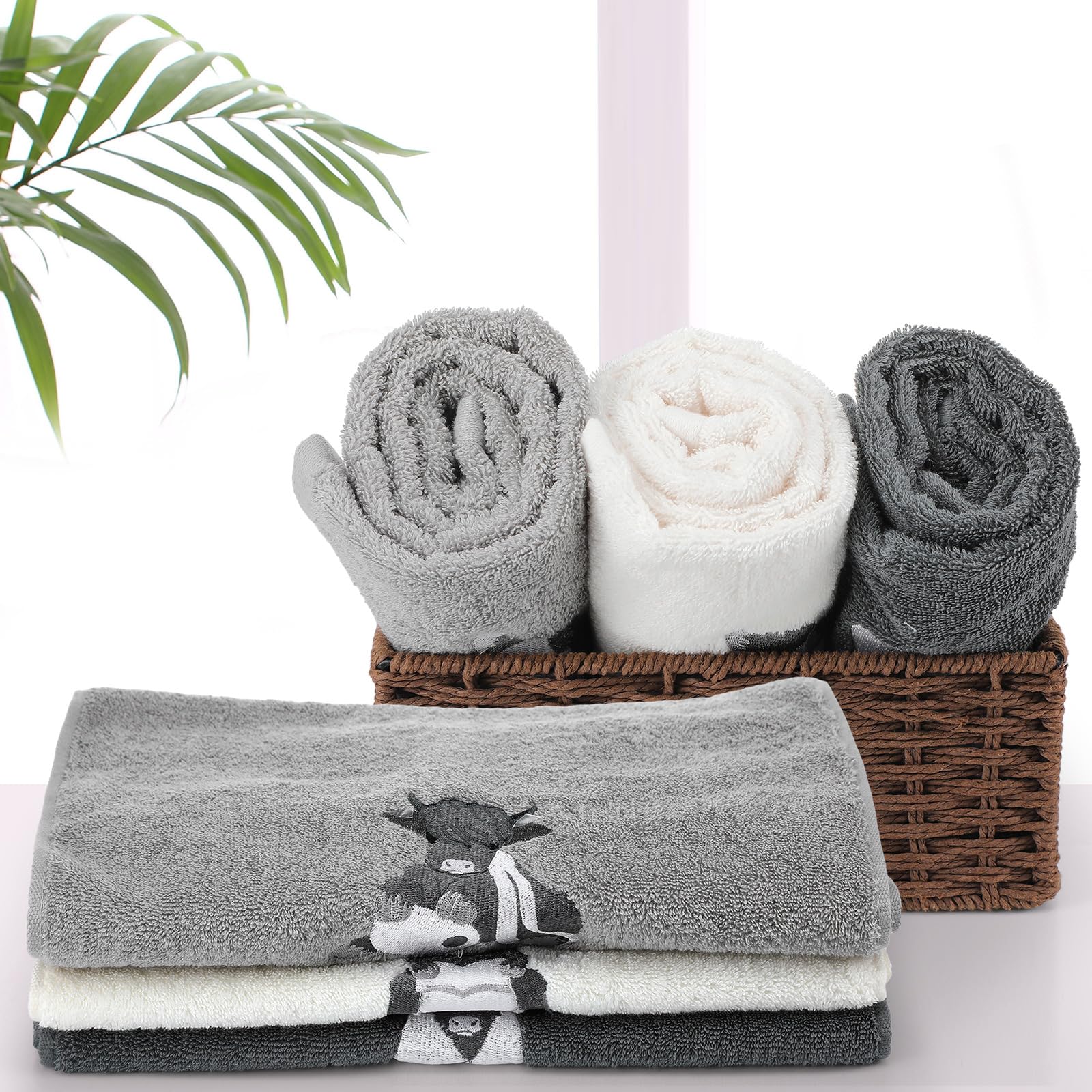 3 Pcs African Woman Hand Towels Black Girl African American Bathroom Home Decor Boho Decorative Farmhouse 100% Cotton Embroidered Towels for Bathroom Kitchen 13. 3 x 29. 5''