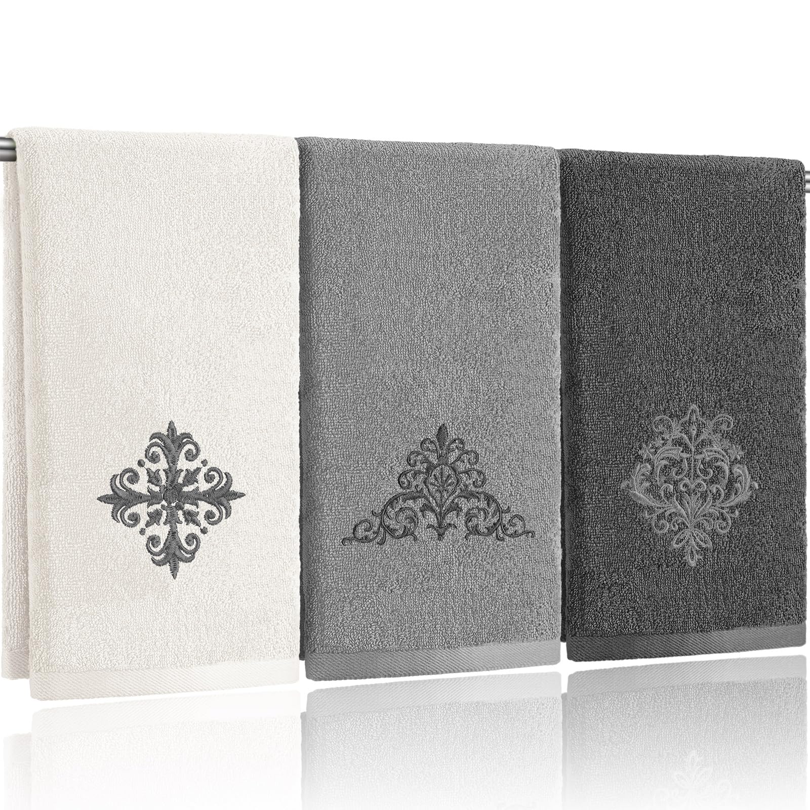 3 Pcs African Woman Hand Towels Black Girl African American Bathroom Home Decor Boho Decorative Farmhouse 100% Cotton Embroidered Towels for Bathroom Kitchen 13. 3 x 29. 5''