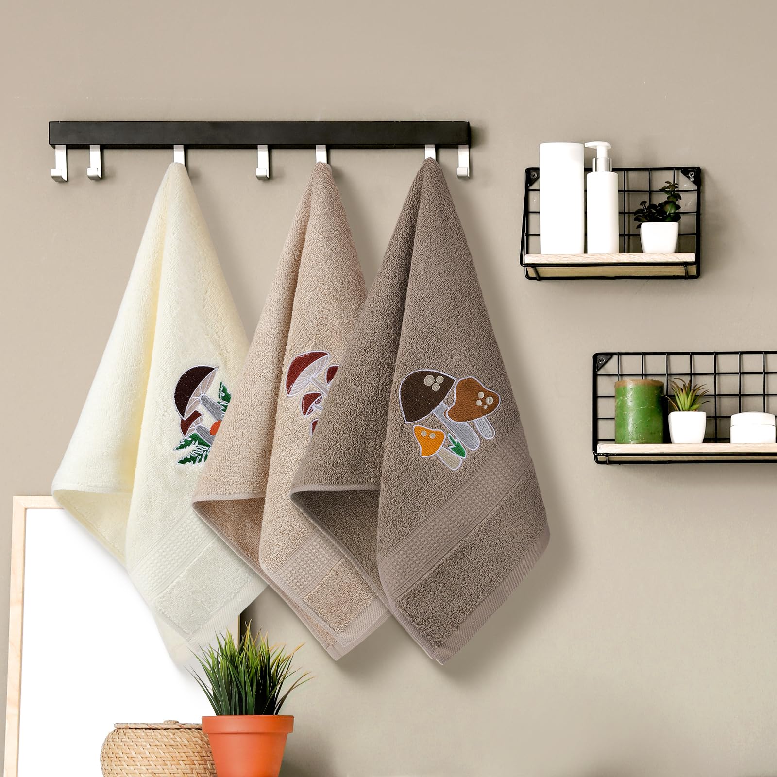 3 Pcs African Woman Hand Towels Black Girl African American Bathroom Home Decor Boho Decorative Farmhouse 100% Cotton Embroidered Towels for Bathroom Kitchen 13. 3 x 29. 5''