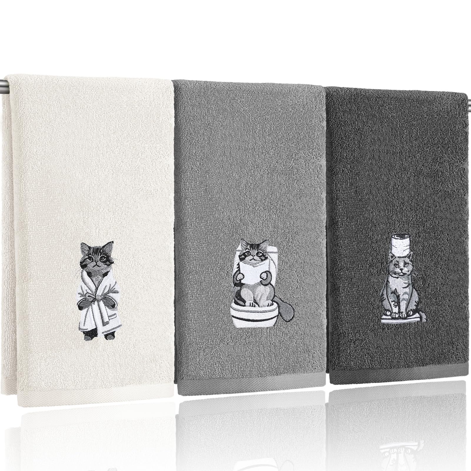 3 Pcs African Woman Hand Towels Black Girl African American Bathroom Home Decor Boho Decorative Farmhouse 100% Cotton Embroidered Towels for Bathroom Kitchen 13. 3 x 29. 5''