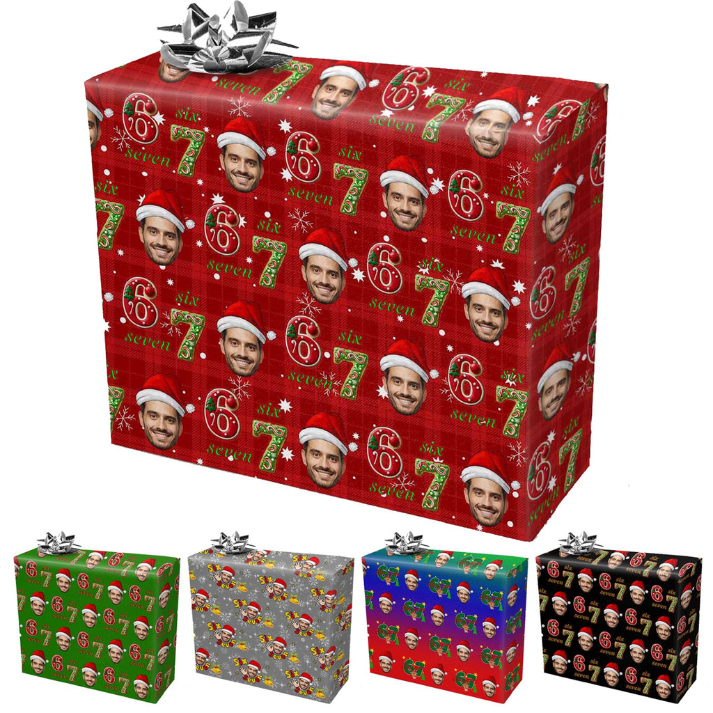 InterestPrint Custom Photo Wrapping Paper Merry Christmas with Christmas hat Wrapping Paper Custom Name Gift Wrap Roll Perfect for Birthdays 58"x 23"