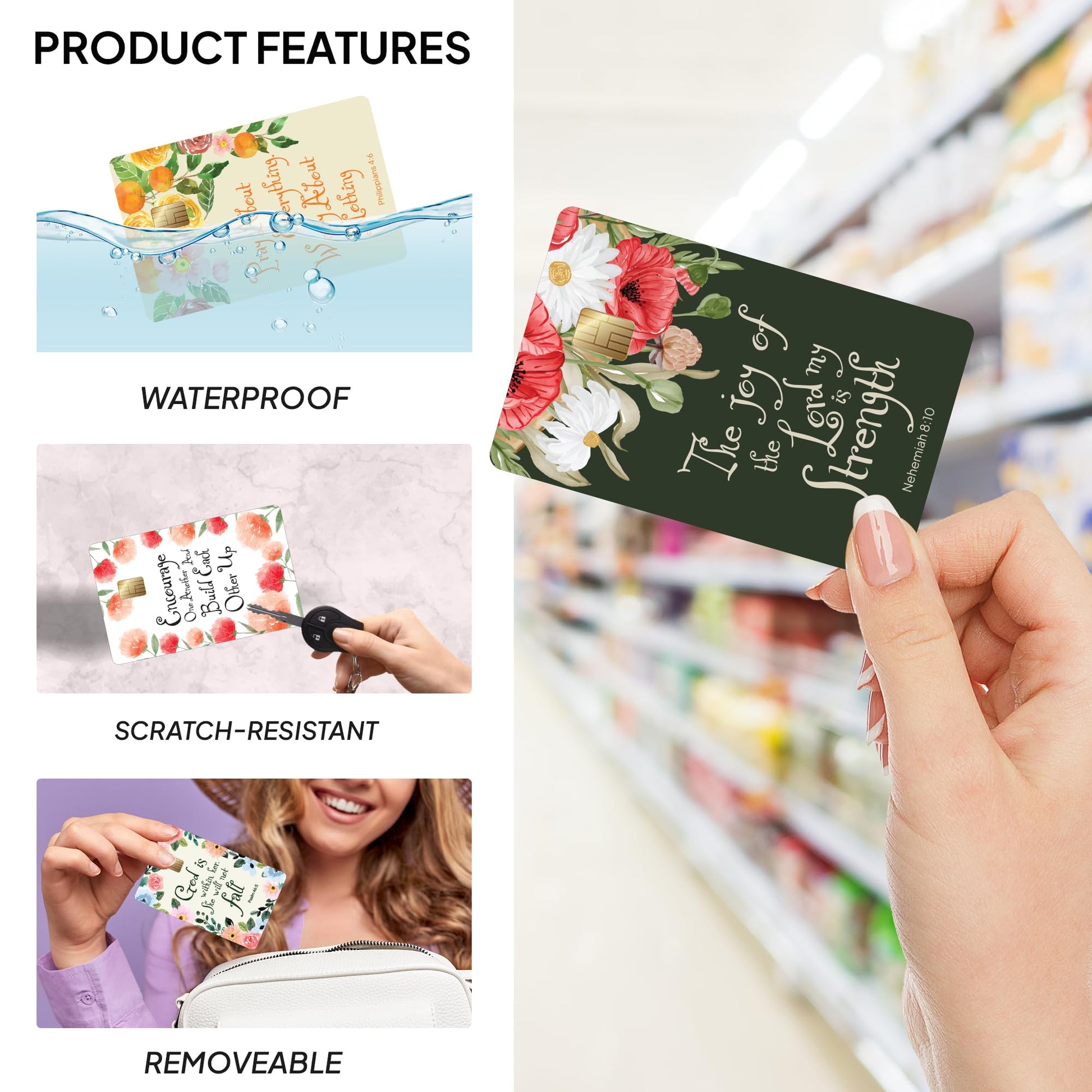 8Pcs Credit Card Skin Sticker, Funny Debit Card Skin Sticker Cover, Durable Vinyl Stickers for Debit Credit Cards, Cute Waterproof Skins Cover for Bank, EBT, Key, Transportation, ID (Poker)