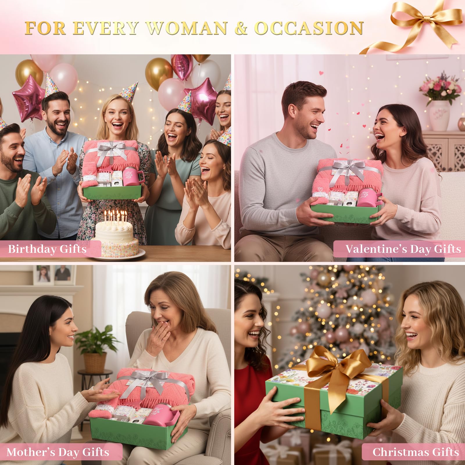 Self Care Gifts for Women Get Well Soon Gift Baskets,Christmas Birthday Gifts for Women Spa Care Package,Thank You Thinking of You Sympathy Gift Box for Mom, Her, Friend, Sister, Wife