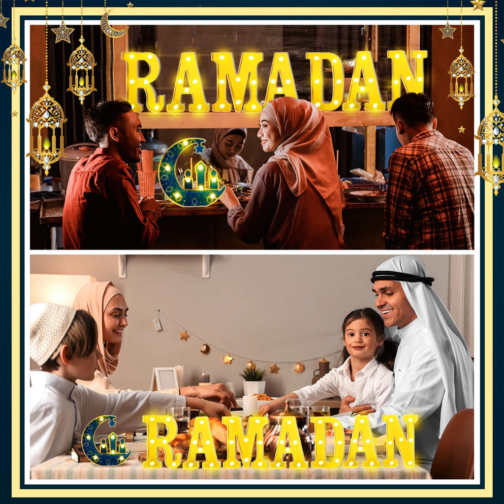 11 Pcs Happy Kwanzaa Large LED Letter Sign LED Lights Battery Powered Table Decorations for Party Favor Light Centerpiece Tabletop Decoration