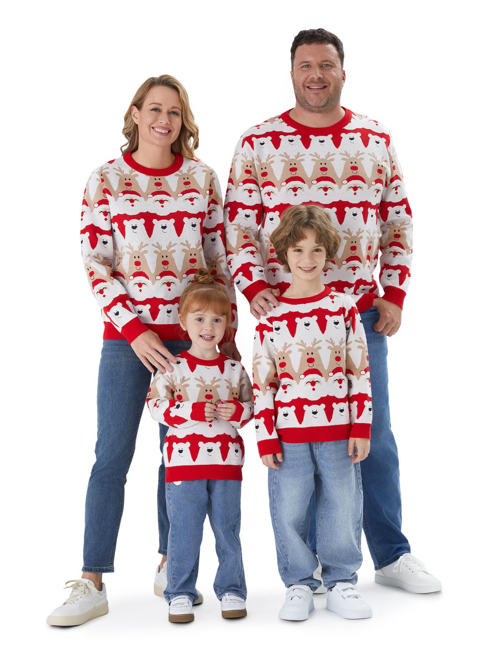 PATPAT Christmas Sweater Family Set Long Sleeve Knit Sweater Holiday Xmas Knitted Pullover