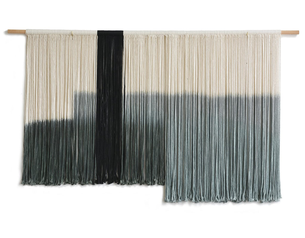 Flber Macrame Wall Hanging Tie-Dye Geometric Decor Large Scale Wall Art Statement Bohemian Yarn Tapestry Home Wall Decor 59''W*35''L