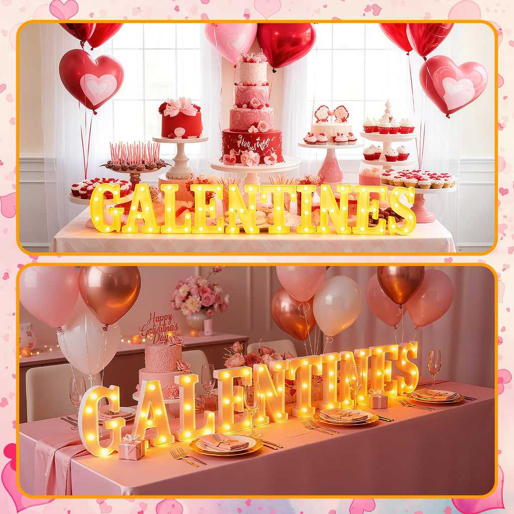 11 Pcs Happy Kwanzaa Large LED Letter Sign LED Lights Battery Powered Table Decorations for Party Favor Light Centerpiece Tabletop Decoration