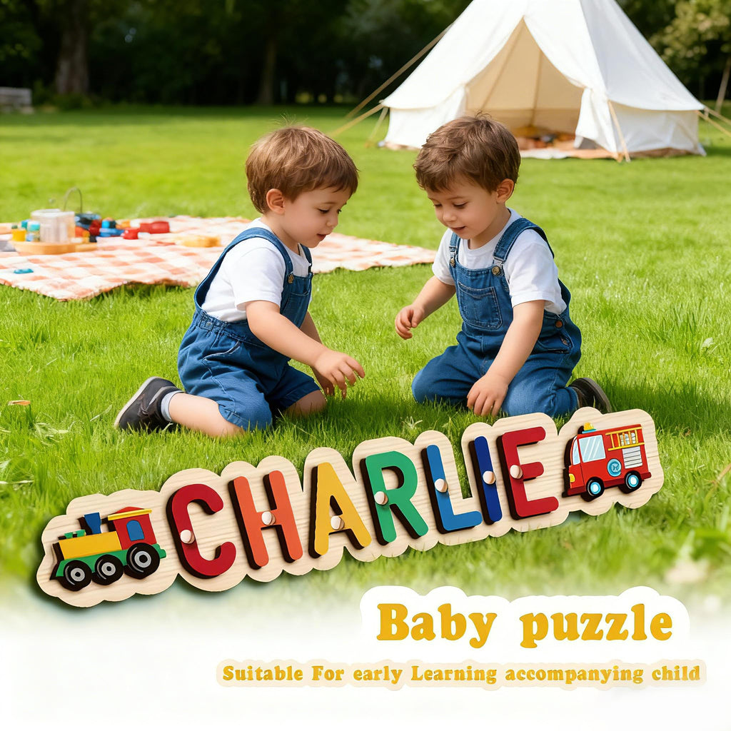 Personalized Name Puzzle for Kids, Personalized Baby Gifts Custom Name Puzzles for Toddlers 1-3 Animal Puzzle, Customized 1st Birthday for Girls & Boys Wooden Puzzle Montessor Toys for Kids