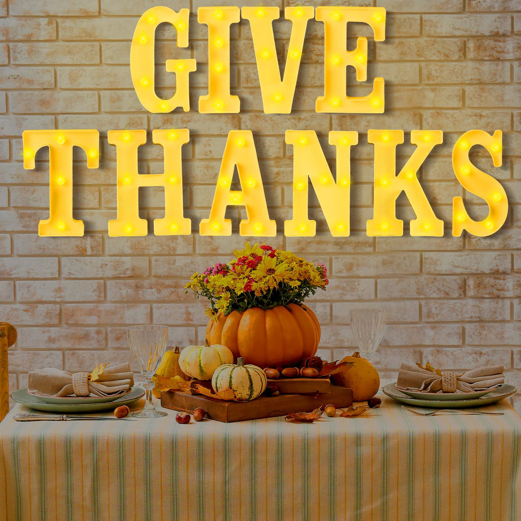 11 Pcs Happy Kwanzaa Large LED Letter Sign LED Lights Battery Powered Table Decorations for Party Favor Light Centerpiece Tabletop Decoration