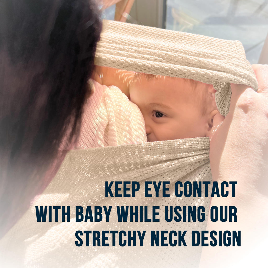 Breathable Nursing Cover Up for Breastfeeding - Privacy Nursing Covers - Newborn Essentials Must Haves - Improved Ponchy by Gold Mamas - Sand