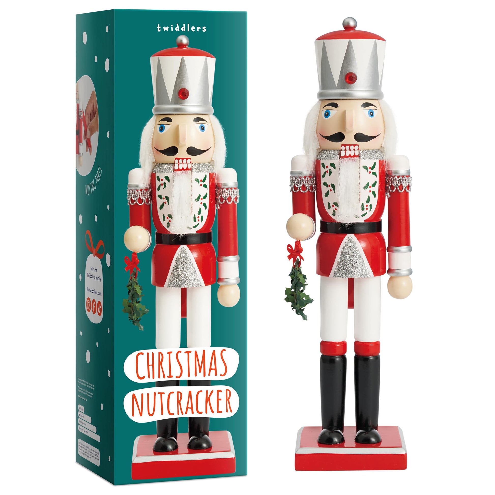 THE TWIDDLERS 12-Inch Wooden Nutcracker Christmas Decor African American King Soldier - Decorative Christmas Nutcracker Figures, Nutcracker Christmas Decorations, Cascanueces de Navidad with Gift Box
