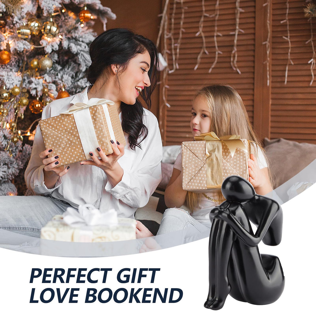 Black Decor Women Statue, Thinker Girl Sculptures, Modern Abstract Art Accents, Black Resin Collectible Figurines for Living Room Bedroom Bookshelf Coffe Table, Resin, 1Piece