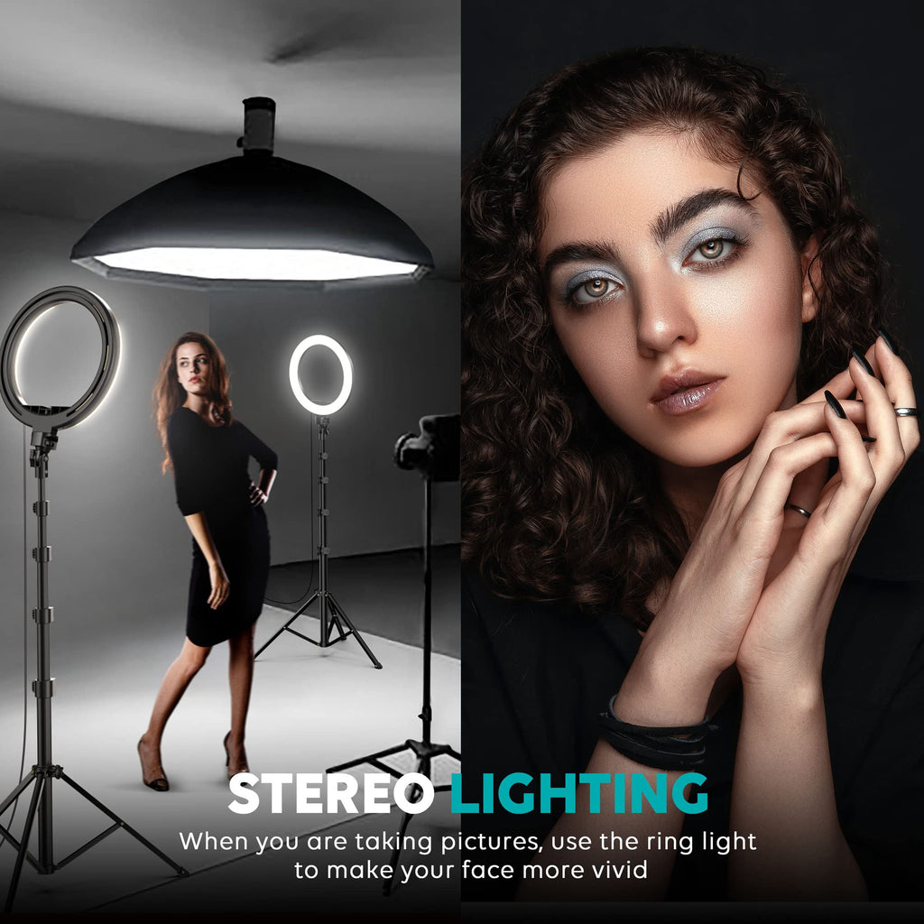 Weilisi 10" Ring Light with Stand 72'' Tall & Phone Holder,38 Color Modes Selfie Light with Tripod Stand,Stepless Dimmable/Speed LED Ring Light for iPhone & Android,YouTube, Makeup,TIK Tok