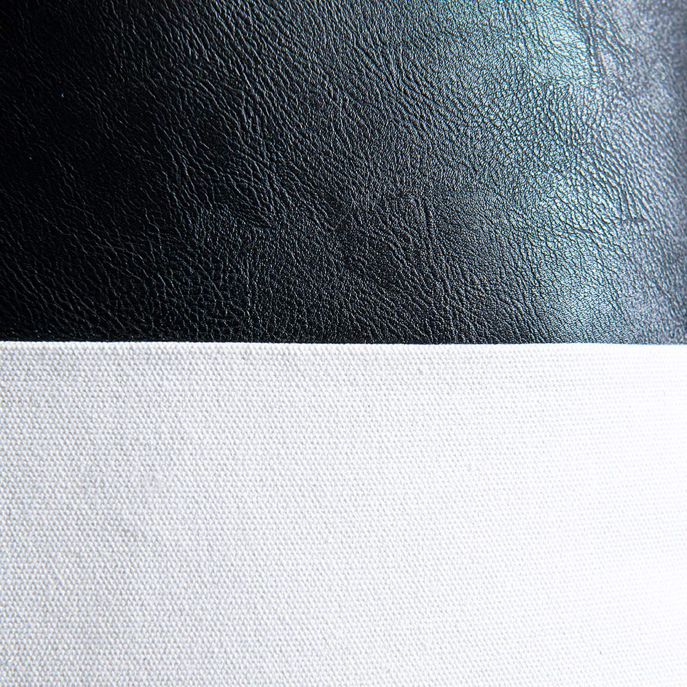 DEZENE Leather Throw Pillow Covers, Set of 2 Modern Leather/Cotton Decorative Pillowcases for Home Decor Bedroom Living Room Couch Bed Sofa, 18x18 Inch, Cognac-Brown and White