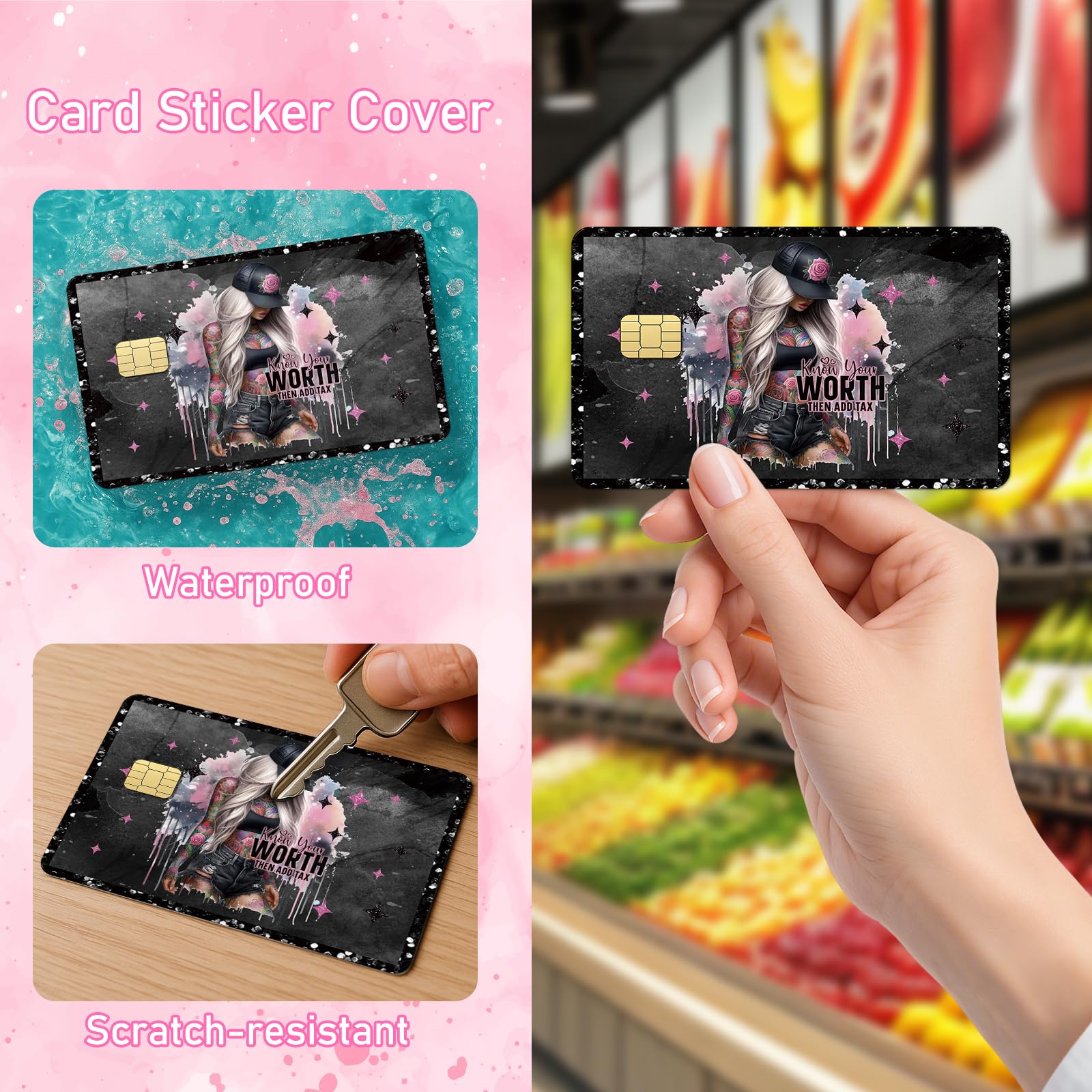 Black Girl Credit Card Skin - 4 Pcs Black Girl Pray On Debit Skin Stickers Love Like Jesus Cover Set for Transportation Key Debit Bus Cards Women