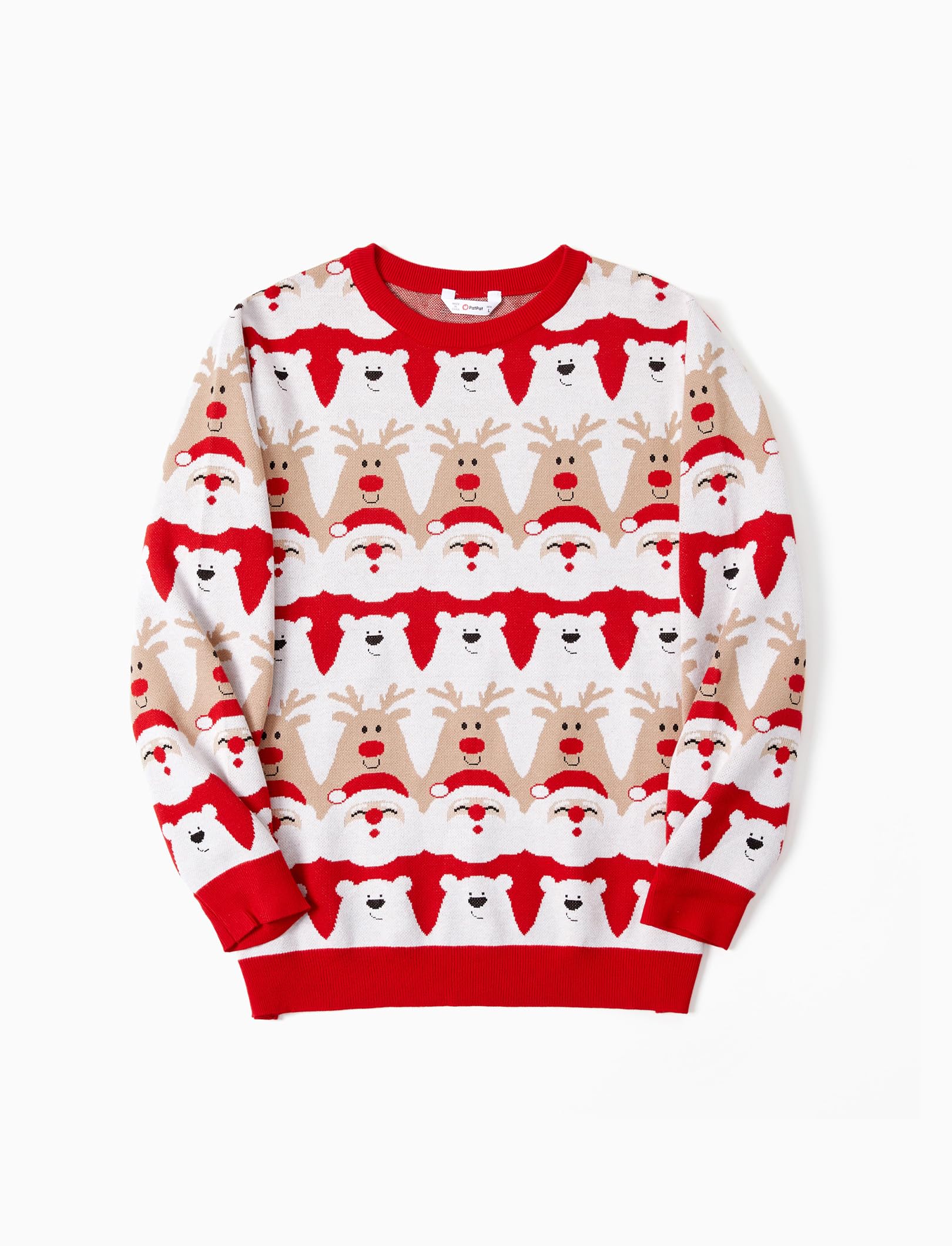PATPAT Christmas Sweater Family Set Long Sleeve Knit Sweater Holiday Xmas Knitted Pullover