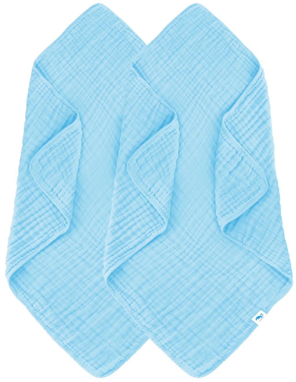SWEET DOLPHIN Muslin Hooded Baby Bath Towels - 2 Pack 100% Cotton Towel for Babies, Infants, Toddlers - 32x32Inch - Highly Absorbent and Newborn Essential, Light Bean Paste