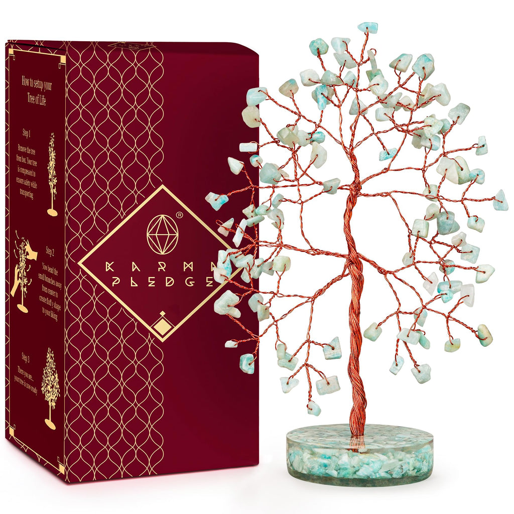 Rose Quartz Crystal Trees for Home Decor, Office Desk Decoration, Chakra Healing Crystals and Stone for Positive Energy, Money, Good Luck, Tree of Life Spiritual Birthday Gifts for Women and Mom