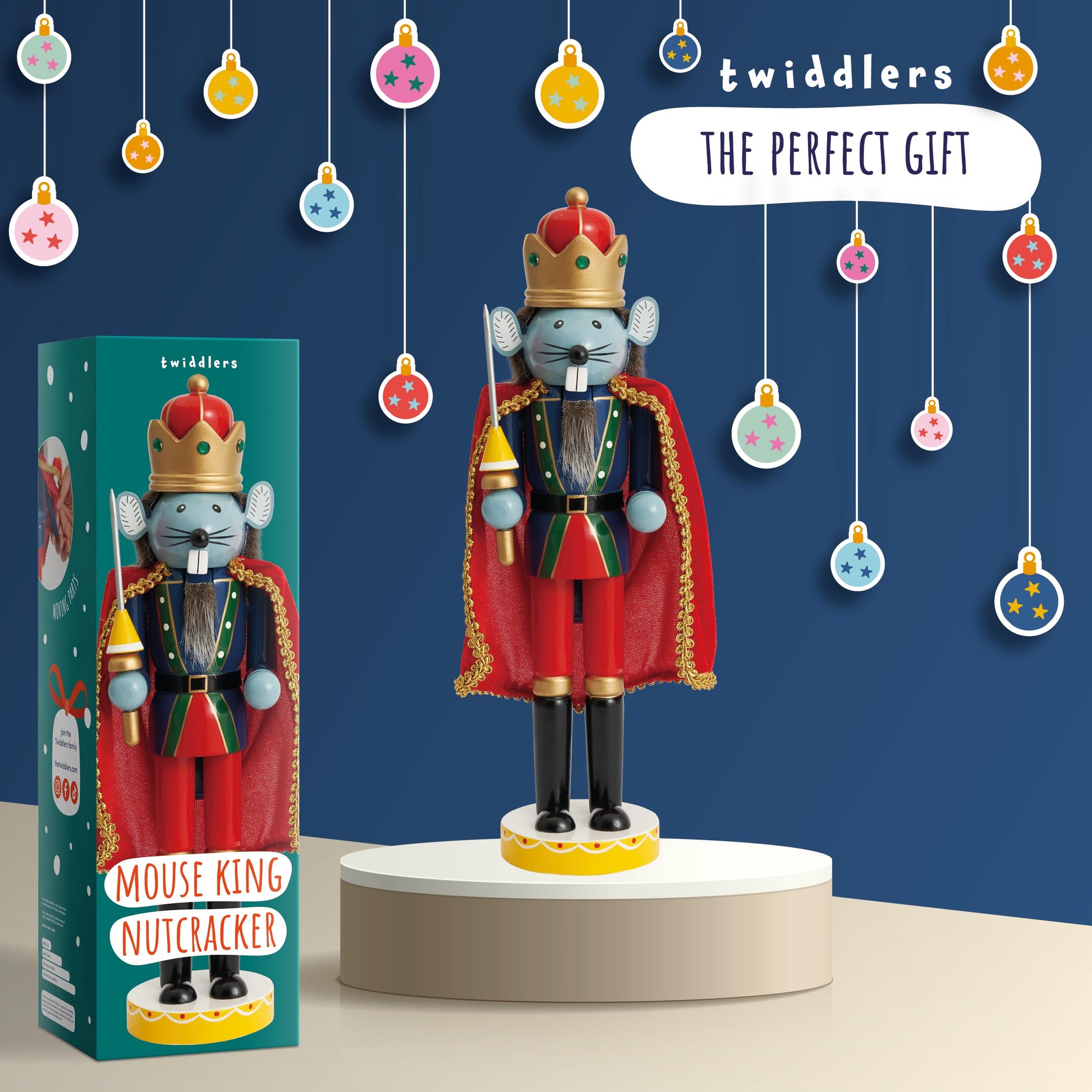 THE TWIDDLERS 12-Inch Wooden Nutcracker Christmas Decor African American King Soldier - Decorative Christmas Nutcracker Figures, Nutcracker Christmas Decorations, Cascanueces de Navidad with Gift Box