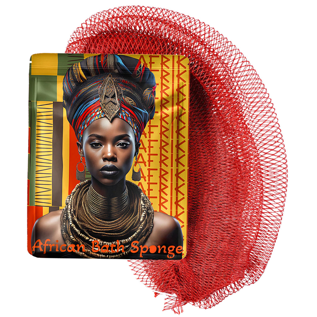 AFRIKI African Net Sponge – Exfoliating Body Scrubber, Black Owned & Rooted in Africa, All Skin Types | 45 in Long