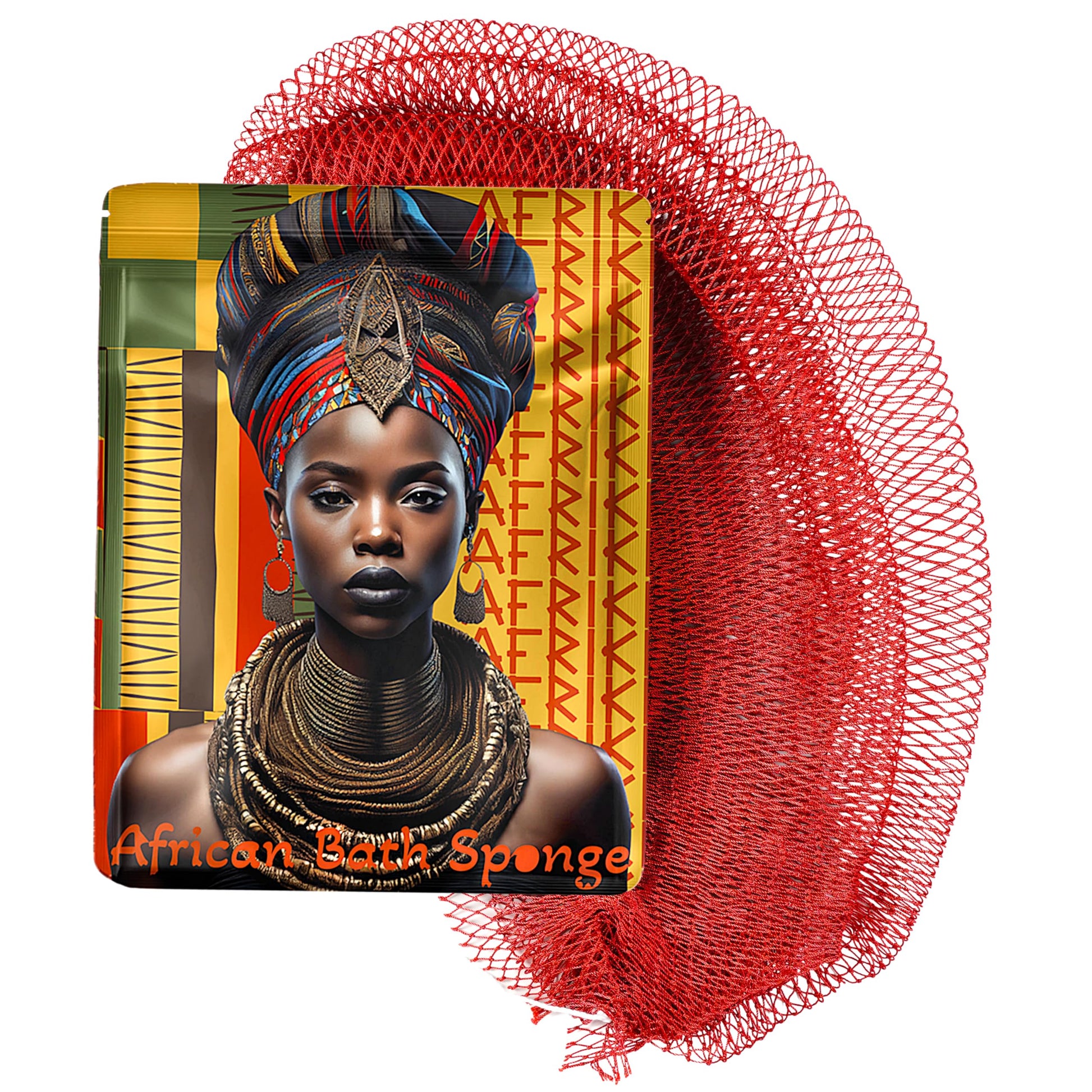 AFRIKI African Net Sponge – Exfoliating Body Scrubber, Black Owned & Rooted in Africa, All Skin Types | 45 in Long