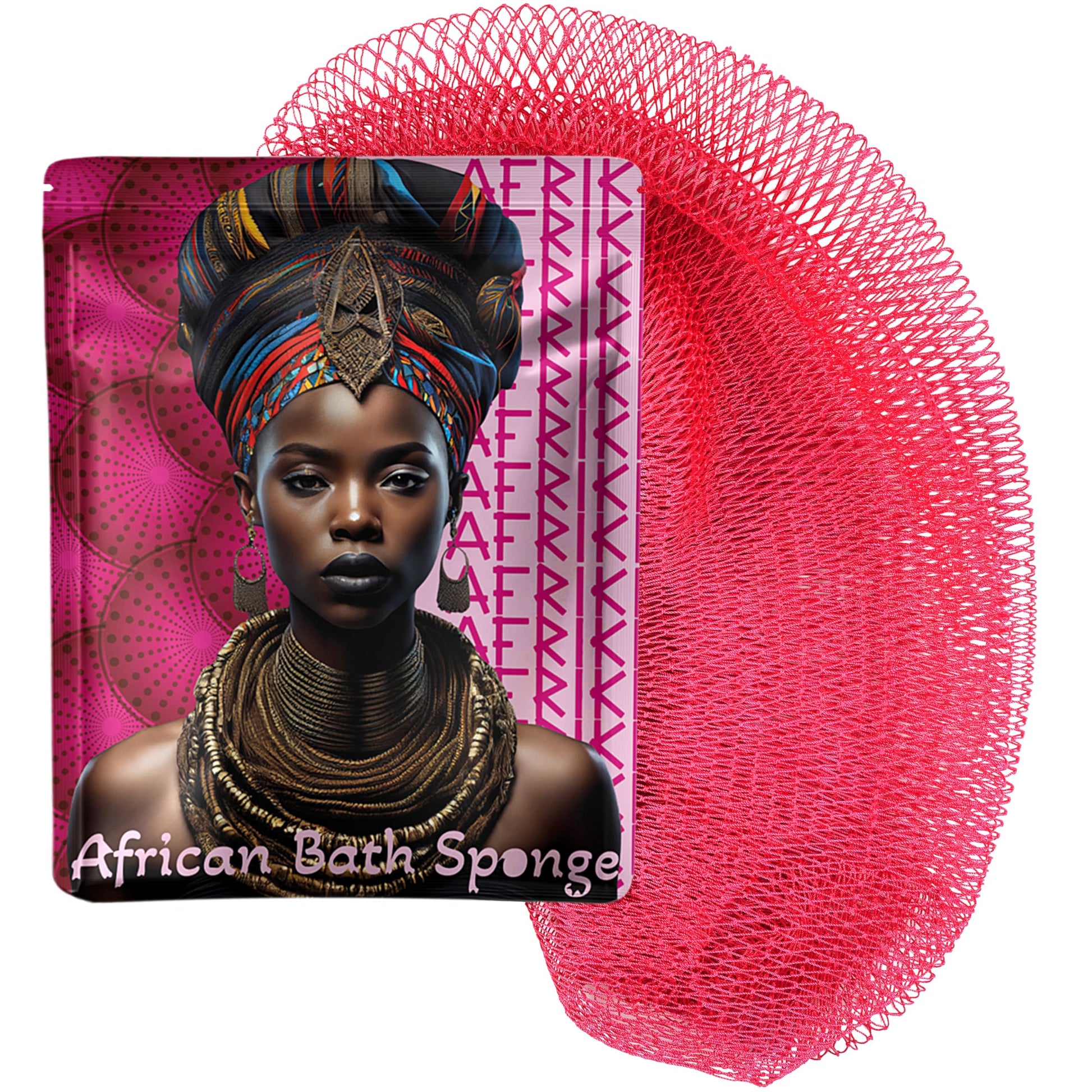 AFRIKI African Net Sponge – Exfoliating Body Scrubber, Black Owned & Rooted in Africa, All Skin Types | 45 in Long