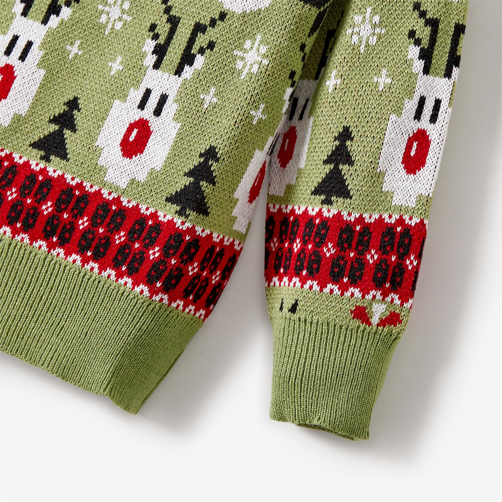 PATPAT Christmas Sweater Family Set Long Sleeve Knit Sweater Holiday Xmas Knitted Pullover