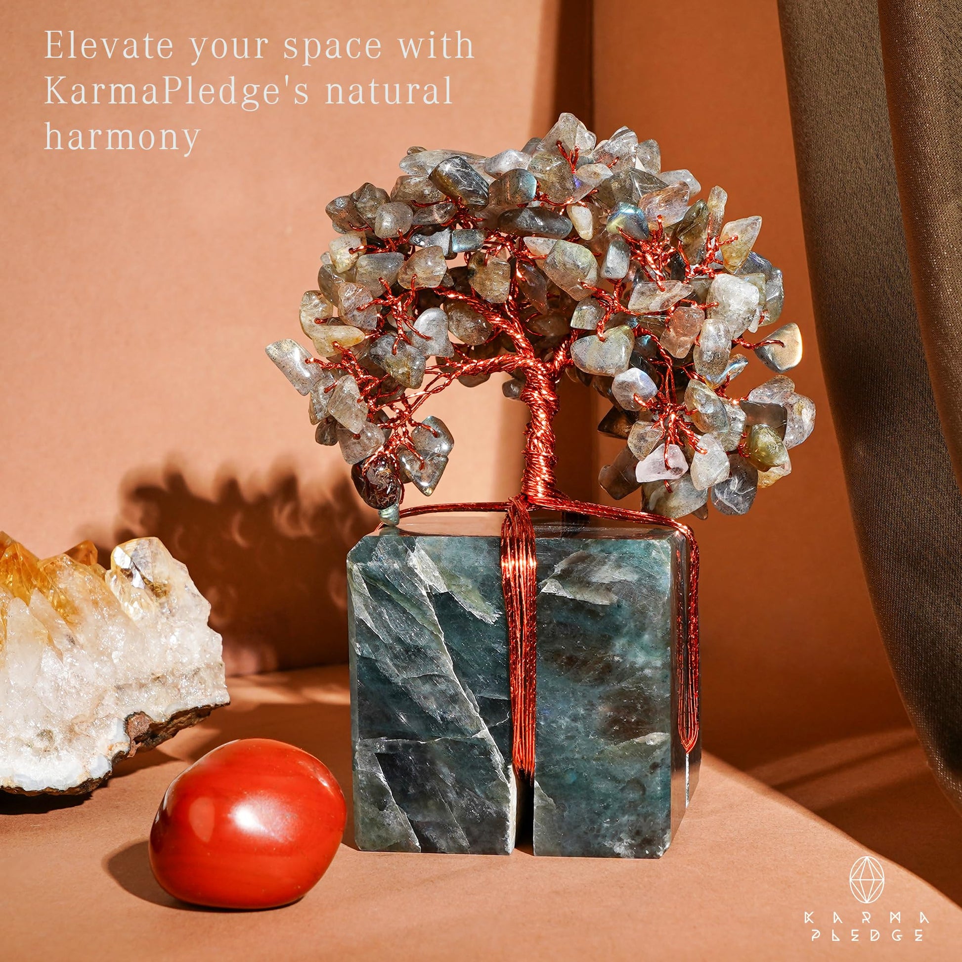 Crystal Tree of Life 7 Chakra Healing Crystals Trees for Home Decor, Office Desk Decor, Boho Decor, Handmade Bonsai Trees for Positive Energy, Money, Good Luck Birthday Gifts for Women, Mom