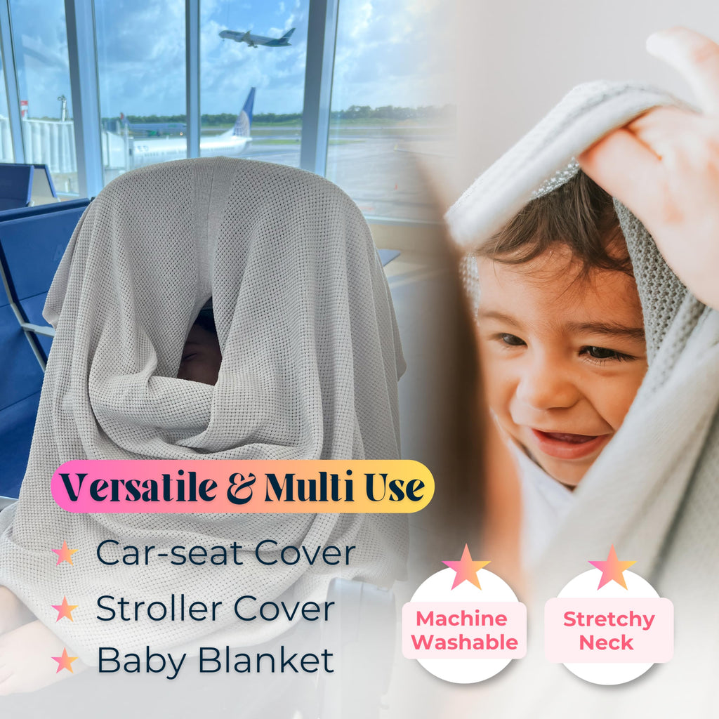 Breathable Nursing Cover Up for Breastfeeding - Privacy Nursing Covers - Newborn Essentials Must Haves - Improved Ponchy by Gold Mamas - Sand