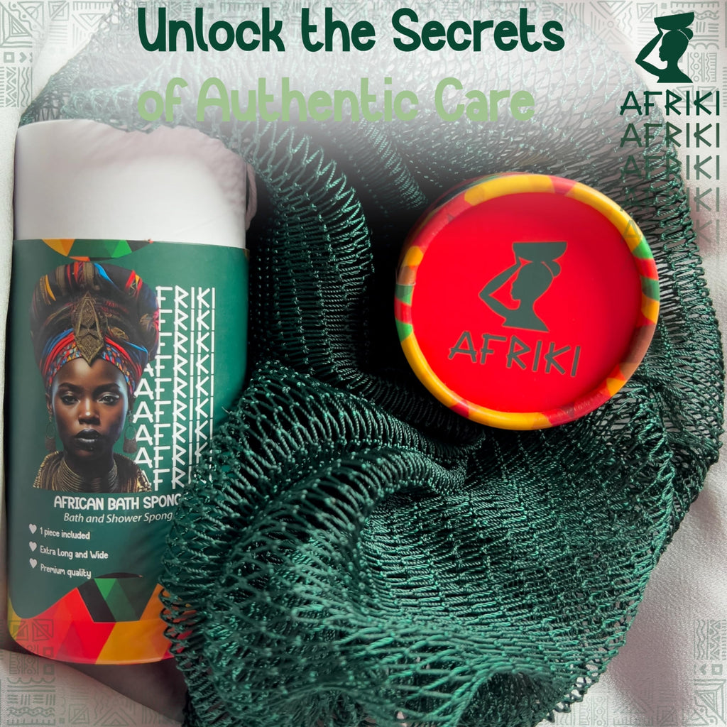 AFRIKI African Net Sponge – Exfoliating Body Scrubber, Black Owned & Rooted in Africa, All Skin Types | 45 in Long