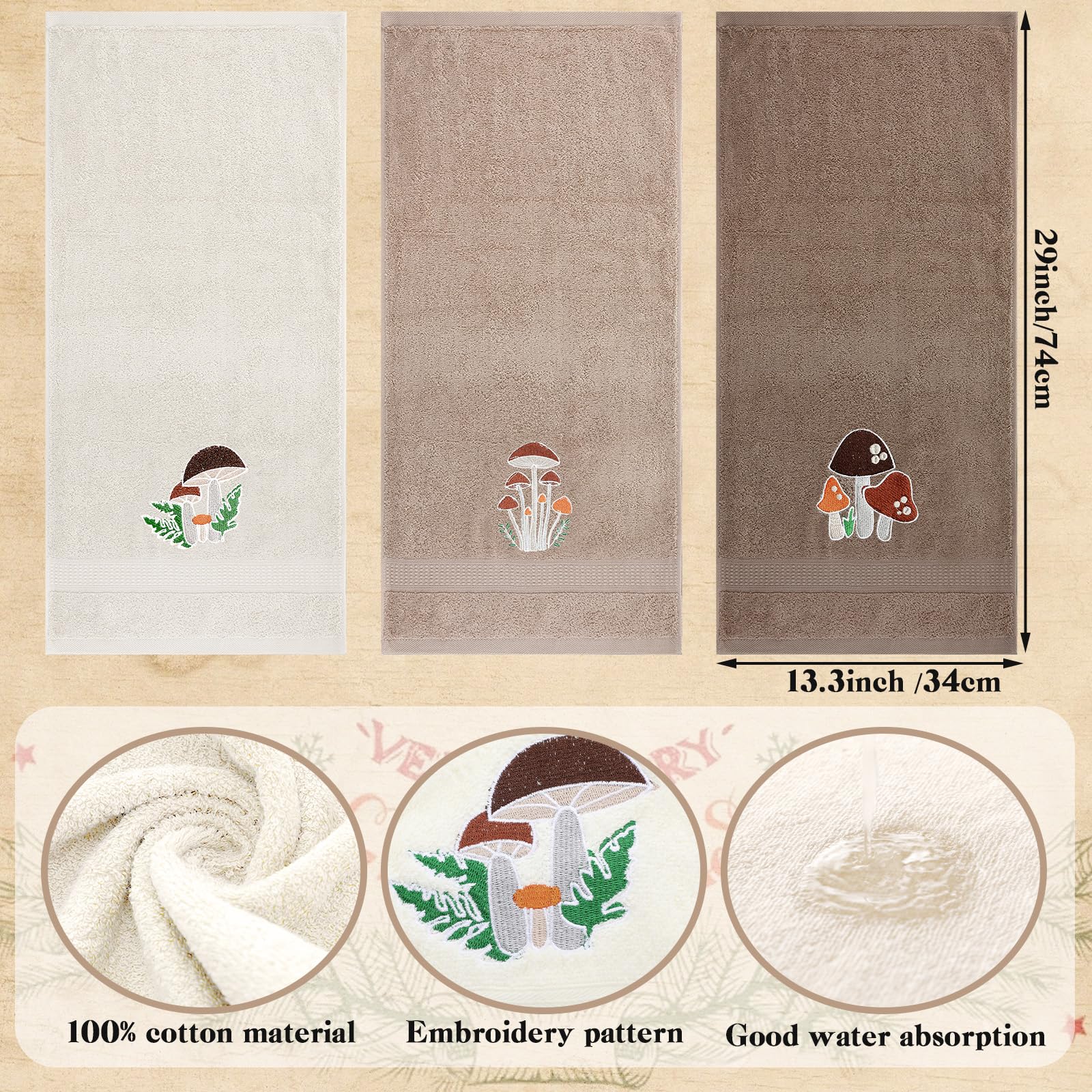 3 Pcs African Woman Hand Towels Black Girl African American Bathroom Home Decor Boho Decorative Farmhouse 100% Cotton Embroidered Towels for Bathroom Kitchen 13. 3 x 29. 5''