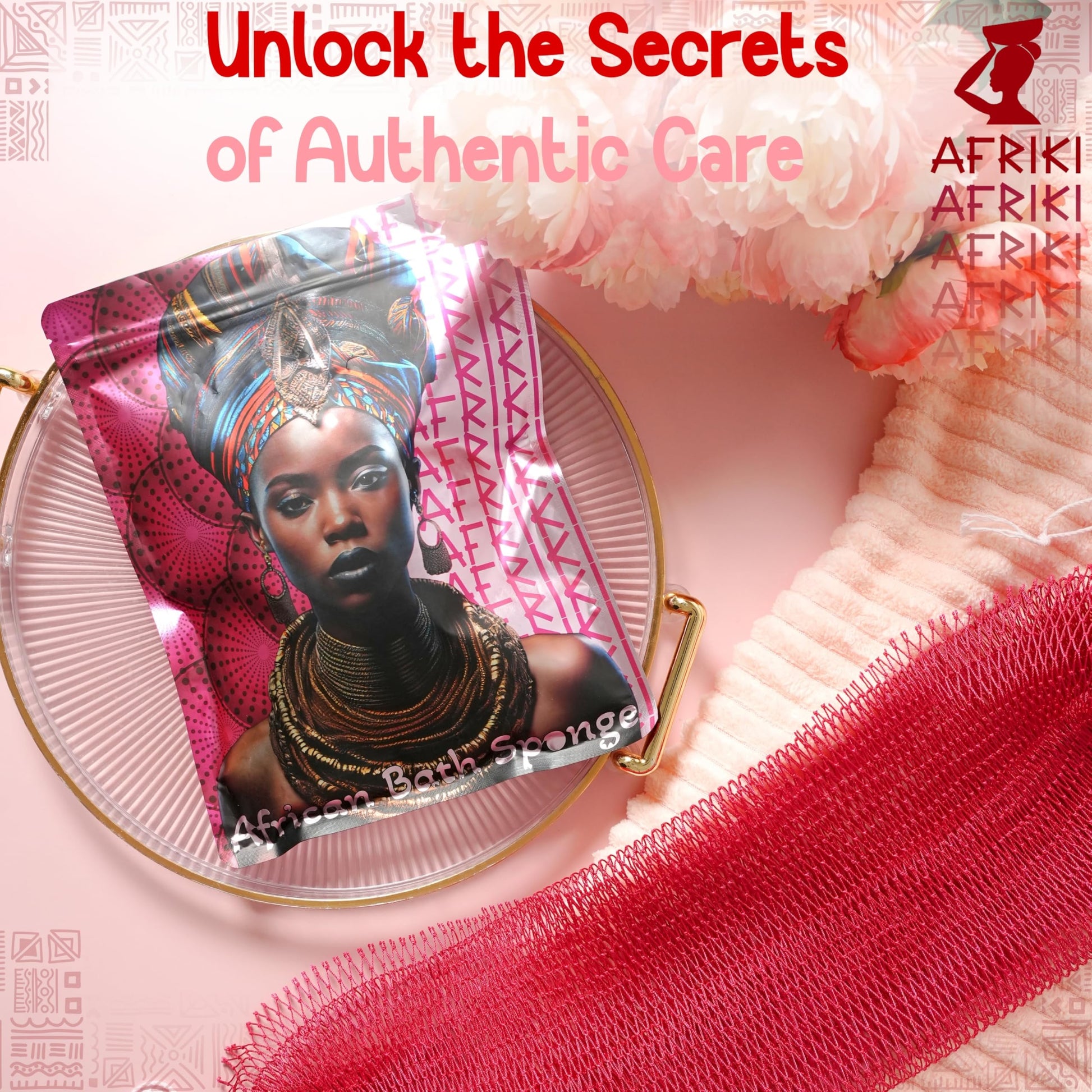 AFRIKI African Net Sponge – Exfoliating Body Scrubber, Black Owned & Rooted in Africa, All Skin Types | 45 in Long