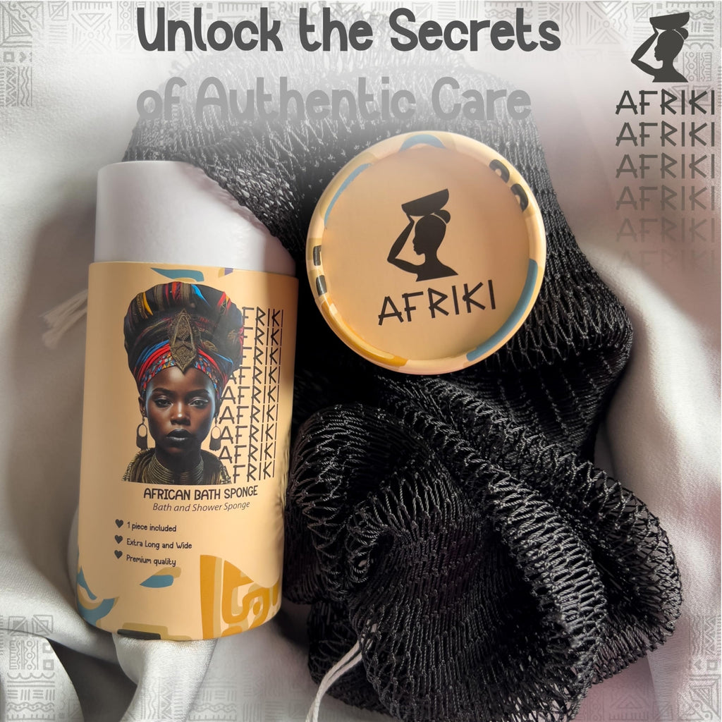 AFRIKI African Net Sponge – Exfoliating Body Scrubber, Black Owned & Rooted in Africa, All Skin Types | 45 in Long