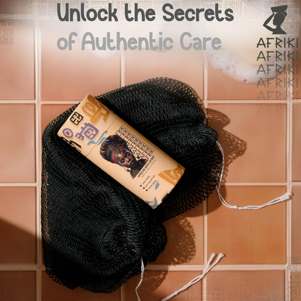 AFRIKI African Net Sponge – Exfoliating Body Scrubber, Black Owned & Rooted in Africa, All Skin Types | 45 in Long