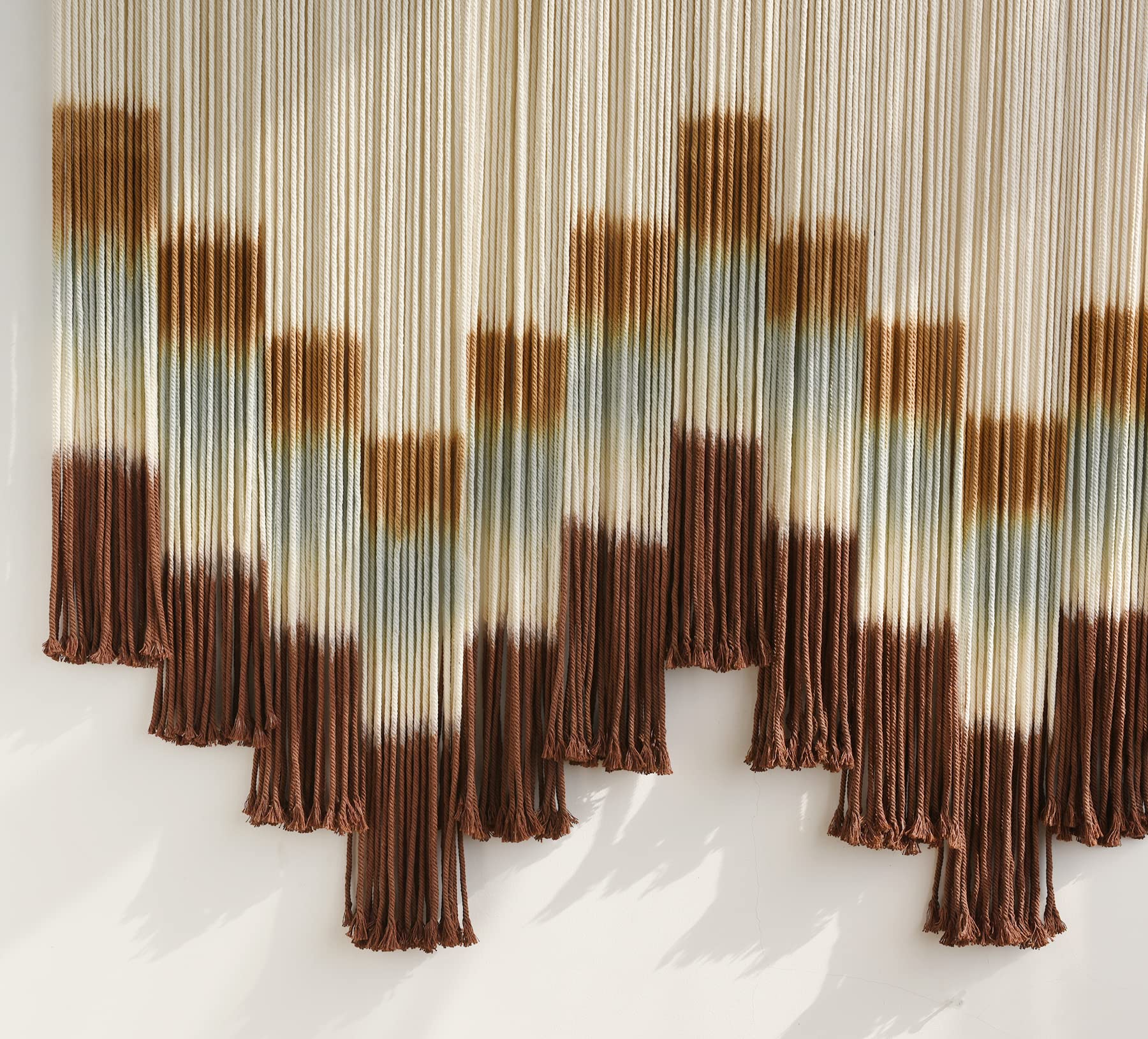 Flber Macrame Wall Hanging Tie-Dye Geometric Decor Large Scale Wall Art Statement Bohemian Yarn Tapestry Home Wall Decor 59''W*35''L