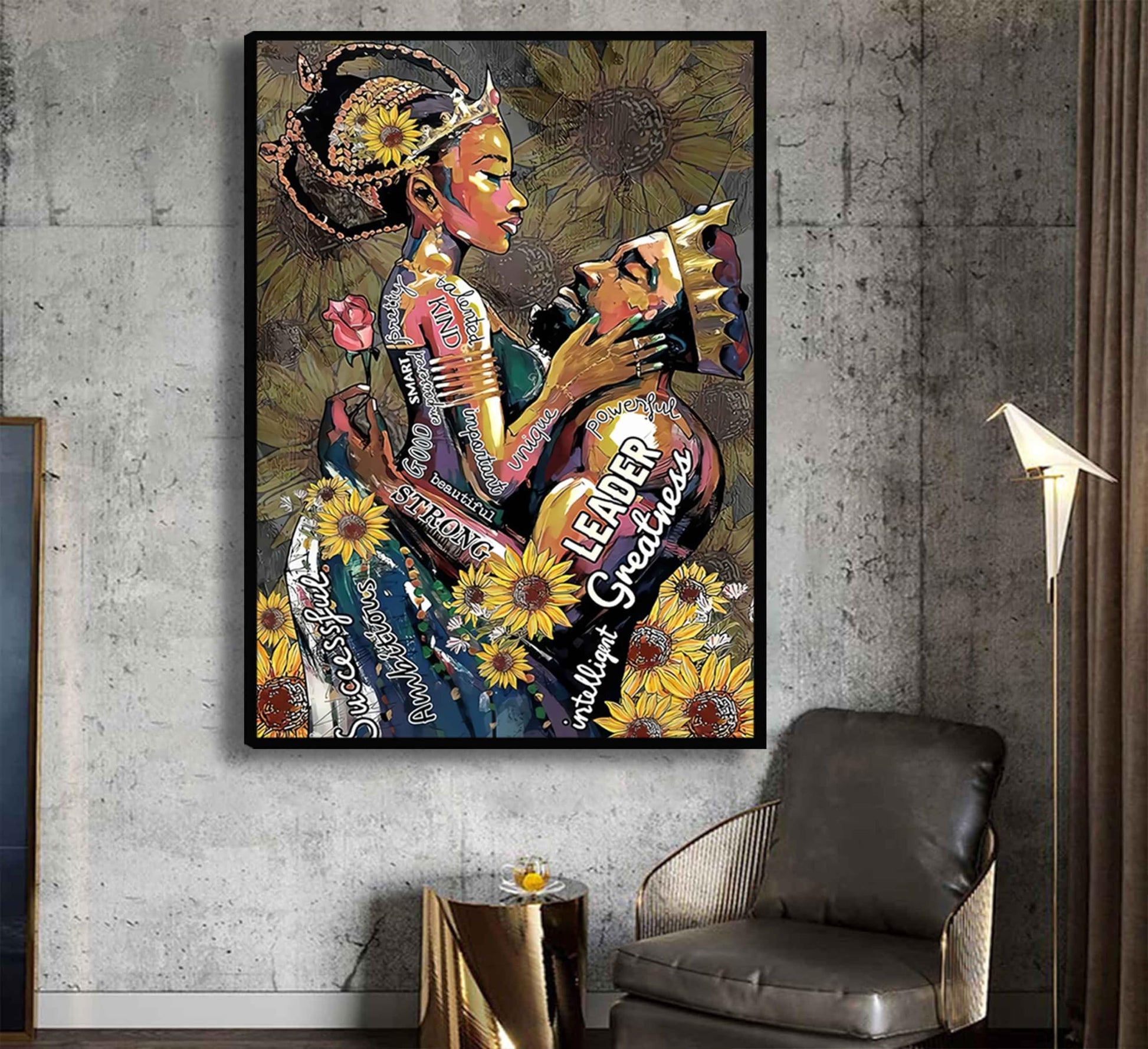 WSTUKVV 3Pcs Black Girl Bathroom Wall Art Boho Black Woman Posters Pictures African American Canvas Prints Fashion Abstract Paintings For Bathroom Home Bedroom Living Room Wall Decor Frame