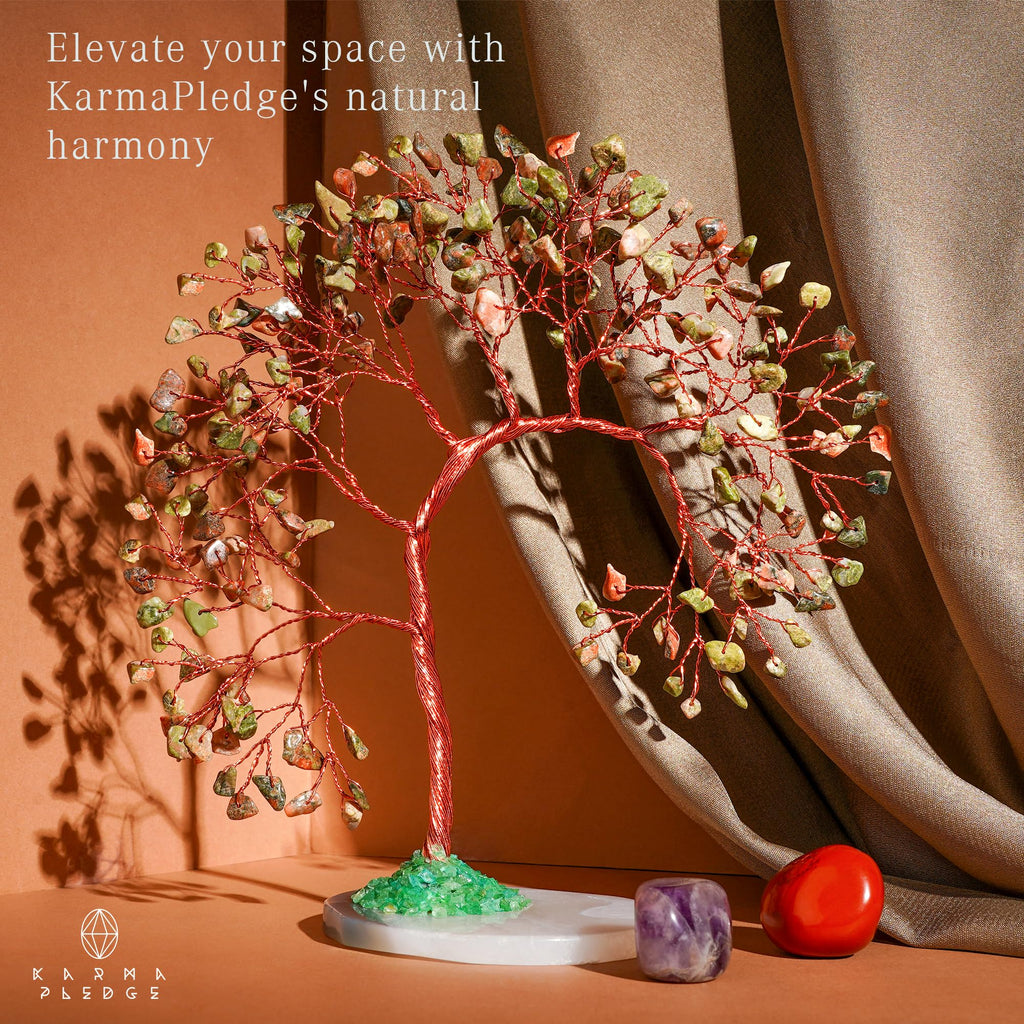 Crystal Tree of Life 7 Chakra Healing Crystals Trees for Home Decor, Office Desk Decor, Boho Decor, Handmade Bonsai Trees for Positive Energy, Money, Good Luck Birthday Gifts for Women, Mom