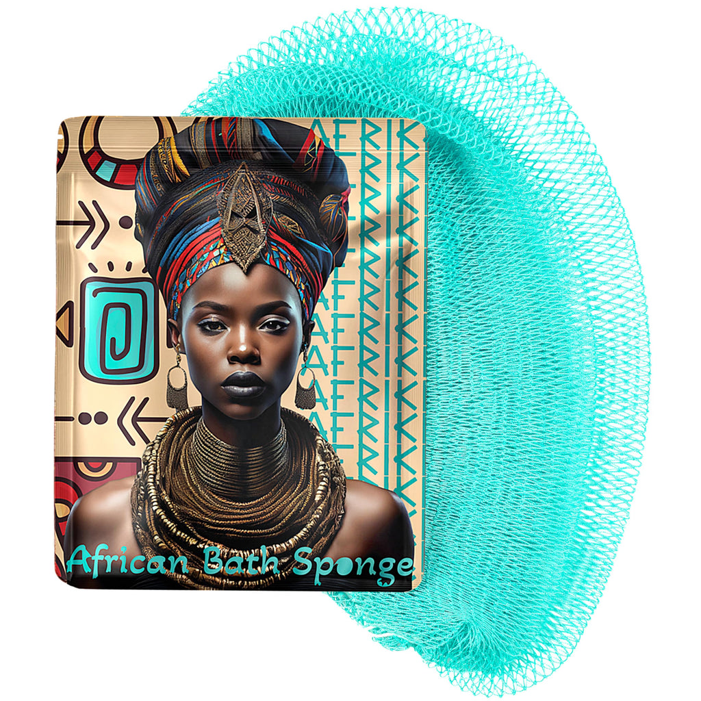 AFRIKI African Net Sponge – Exfoliating Body Scrubber, Black Owned & Rooted in Africa, All Skin Types | 45 in Long